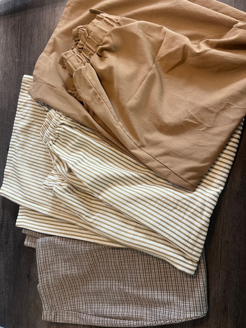 Neutral Summer Skirt & Short Set - Tan, Cream, Brown